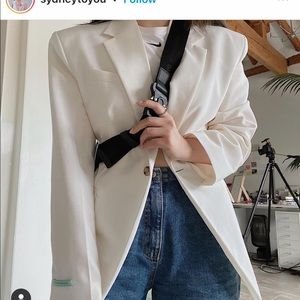 Instantfunk WConcept power shoulder linen blazer